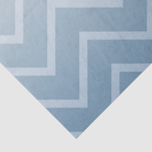 Grau Blue White Zickzack Ombre Seidenpapier (Detail)