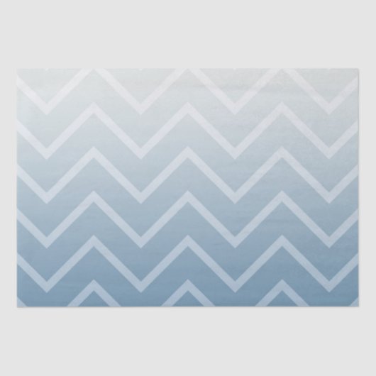 Grau Blue White Zickzack Ombre Seidenpapier (Vorderseite)