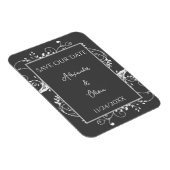 Grau Blüh Save the Date Magnet (Rechte Seite)