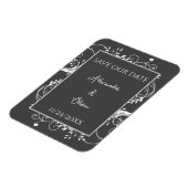 Grau Blüh Save the Date Magnet (Linke Seite)