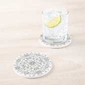 Grau Blume Wreath Country Sandstone Untersetzer (Seite)