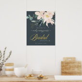 GRAU BLUSH FLORAL WATERCOLOR BRAUTPARTY WILLKOMMEN POSTER (Küche)