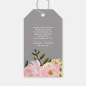 Grau | Blush Pink Peonies Vielen Dank für Ihre Hoc Geschenkanhänger (Rückseite)