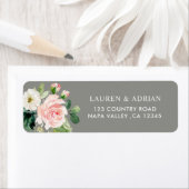 Grau-Blush White-Floral-Adresse Rücksendeadresse (Insitu)