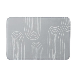 Grau Boho Mitte des Jahrhunderts Chic Regenbogen Badematte