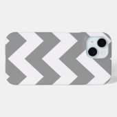 Grau Bold Zickzack Case-Mate iPhone Hülle (Rückseite (Horizontal))