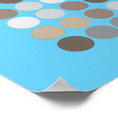 Grau & Braun Circles Blau Modernes Muster Abstrakt Poster (Ecke)