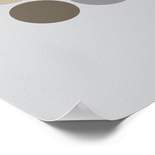 Grau-Braun- und Slate-Blue-Circles-Muster Moderne Poster (Ecke)