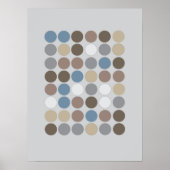 Grau-Braun- und Slate-Blue-Circles-Muster Moderne Poster (Vorne)
