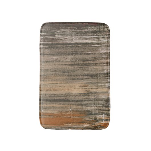 Grau-braune abstrakte Acrylkunst Badematte (Vorderseite Vertikal)