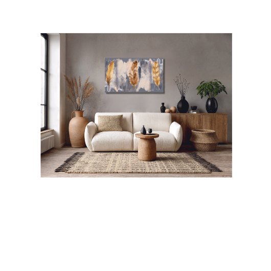 Grau Brown Feathers Aquarellbilder Canvas Print Leinwanddruck