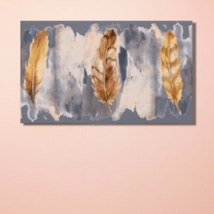 Grau Brown Feathers Aquarellbilder Canvas Print Leinwanddruck