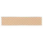 Grau Brown Taupe Beige Ikat Ogee Art Pattern Kurzer Tischläufer (Horizontal)