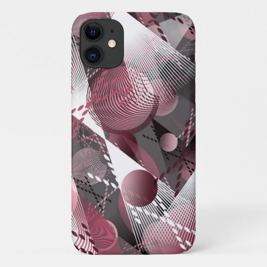 Grau, Burgund, weiß abstraktes Muster. Case-Mate iPhone Hülle (Rückseite)