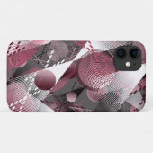 Grau, Burgund, weiß abstraktes Muster. Case-Mate iPhone Hülle (Rückseite (Horizontal))