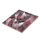 Grau, Burgund, weiß abstraktes Muster. Fliese (Seite)