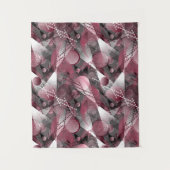 Grau, Burgund, weiß abstraktes Muster. Wandteppich (Vorderseite)