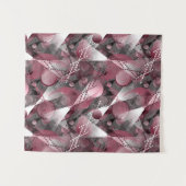 Grau, Burgund, weiß abstraktes Muster. Wandteppich (Vorderseite (Horizontal))