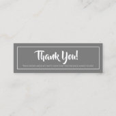 Grau | Business Danke Mini Card Mini Visitenkarte (Vorderseite)