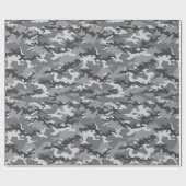 Grau-Camouflage Camouflage Wrapping Paper Geschenkpapier (Flach)
