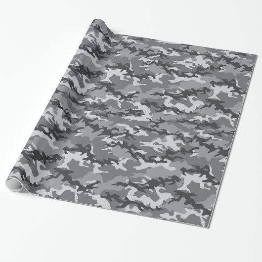Grau-Camouflage Camouflage Wrapping Paper Geschenkpapier (Ungerollt)
