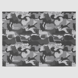 Grau Camouflage Cats Muster Grau Kitty Cats Camouf Seidenpapier