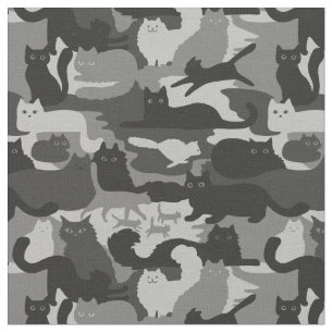 Grau Camouflage Cats Muster Grau Kitty Cats Camouf Stoff