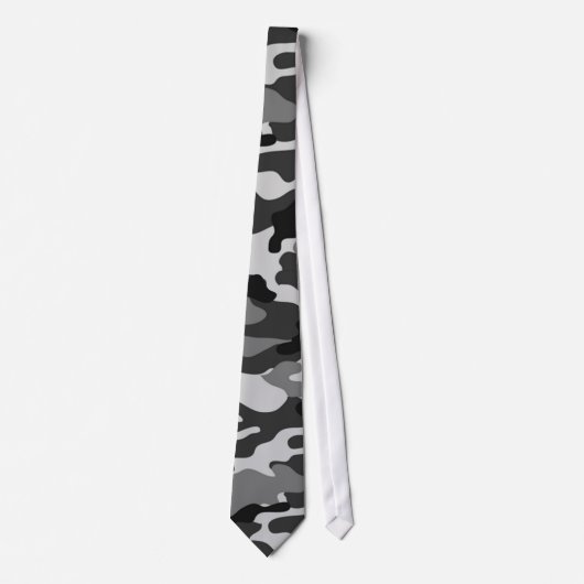 Grau Camouflage Pattern Krawatte (Vorderseite)