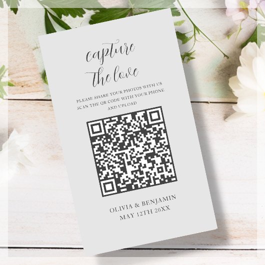 Grau | Capture the Liebe QR Code Begleitkarte