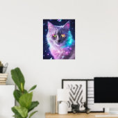 GRAU CAT RAINBOW SILVER ART POSTER (Heimbüro)