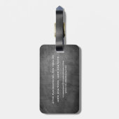 Grau Chalkboard Bold Monogram Minimalistisch Moder Gepäckanhänger (Rückseite vertikal)