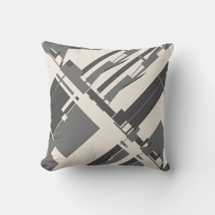 Grau Charcoal Beige Südwest Art Look Diagonal Kissen