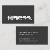 Grau Charm Personal Trainer Fitness Business Card Visitenkarte (Vorne/Hinten)