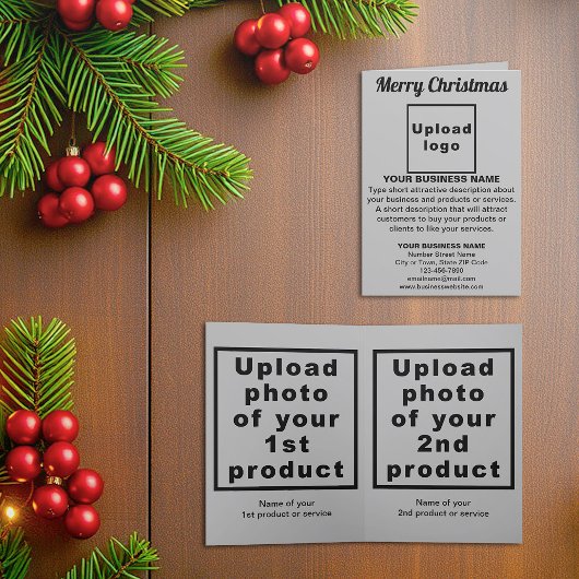 Grau | Christmas | Business | Gefaltete Feiertagsk Feiertagskarte