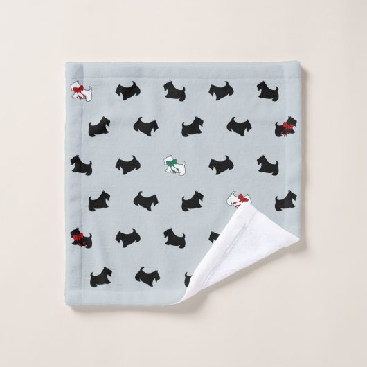 Grau Christmas Scottish Terrier Bath Towel Set (Waschlappen)