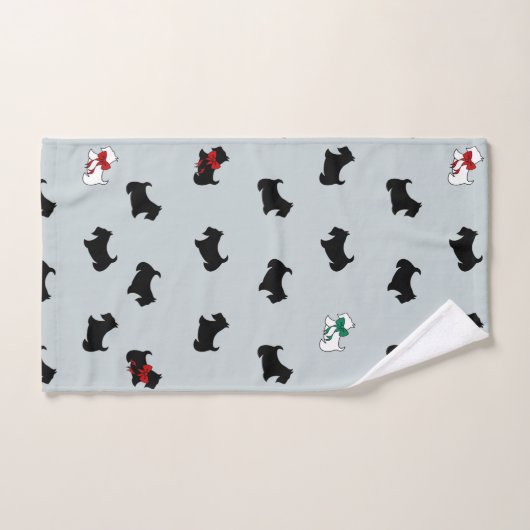 Grau Christmas Scottish Terrier Bath Towel Set (Handtuch)