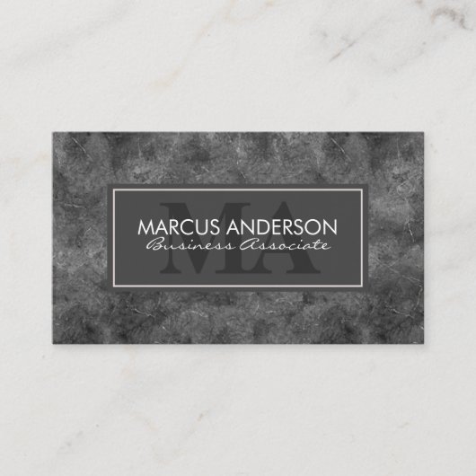 Grau Classic Frame | Hintergrund der Schwarzen Tex Terminkarte (Vorderseite)