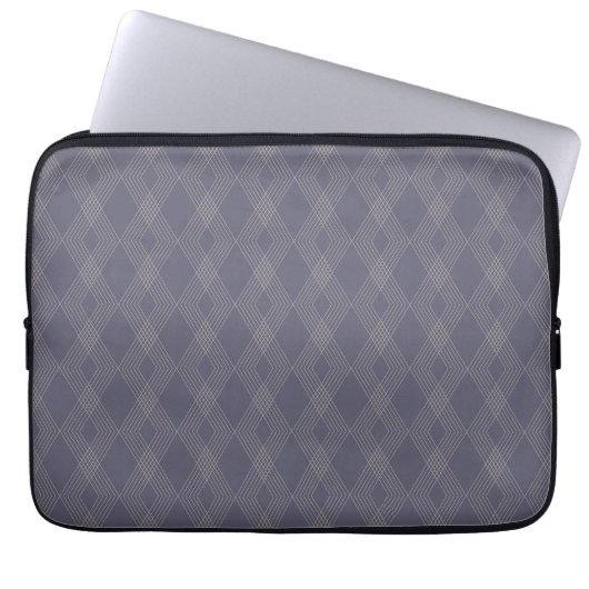 Grau, cool, trendy, einfach, modern, zackförmig laptopschutzhülle (Vorderseite)