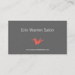 GRAU & CORAL ORIGAMI CRANE Visitenkarte