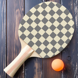 Grau & Cream Checker Tischtennis Schläger