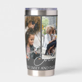 Grau Custom 4 Fotos Collage Beste Mama je Thermobecher (Rückseite)