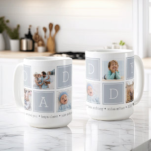 Grau   Custom Daddy 5 Foto Colorblock Collage Kaffeetasse