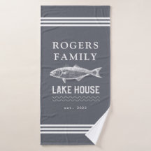 Grau Custom Family Lake House Badetuch