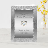 Grau Damaske und Diamantherz Karte (Gelbe Blume)