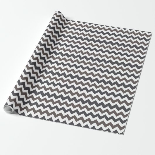 Grau Dark Liver Zickzack Zigzap Muster Geschenkpapier (Ungerollt)