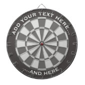 Grau Dartboard mit benutzerdefiniertem Text Dartscheibe (vorne)