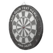 Grau Dartboard mit benutzerdefiniertem Text Dartscheibe (Vorderseite rechts)