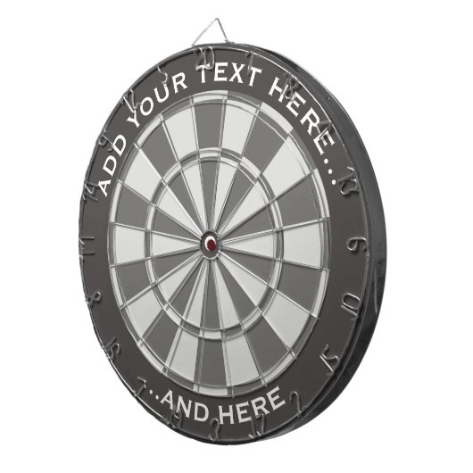 Grau Dartboard mit benutzerdefiniertem Text Dartscheibe (Vorderseite rechts)