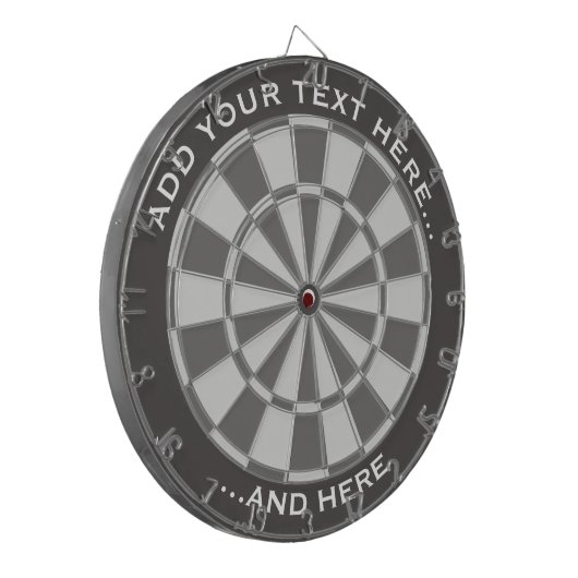 Grau Dartboard mit benutzerdefiniertem Text Dartscheibe (Vorderseite Links)