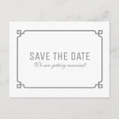 Grau Deko Chic Save the Date Postkarte (Vorderseite)